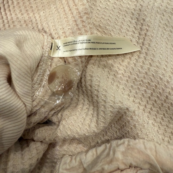 Free People One Scout Jacket Shacket Waffle Thermal Knit Slouchy Nude Sand - Picture 10 of 16